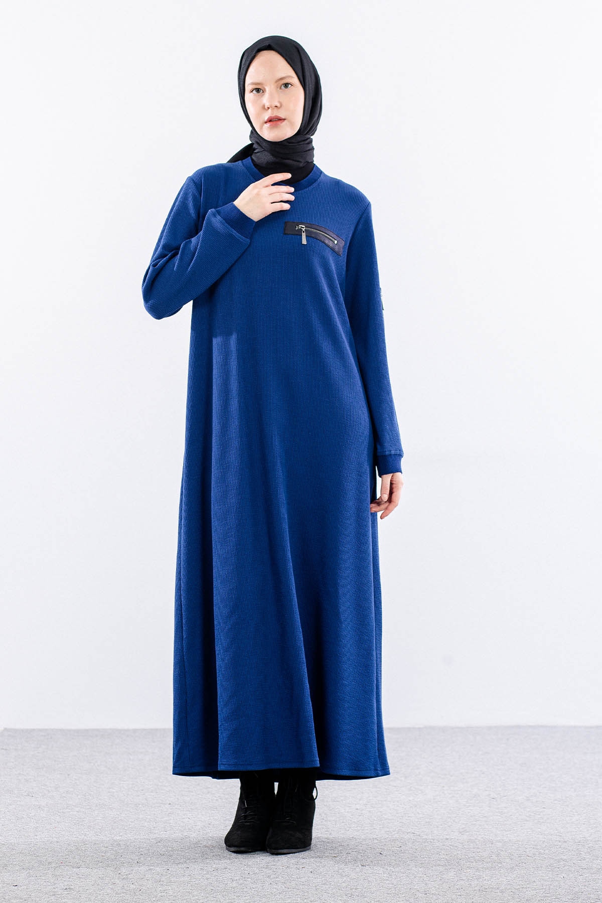 8191 Elbise 3-4-5-6 Triko Kumas - Sax - 3