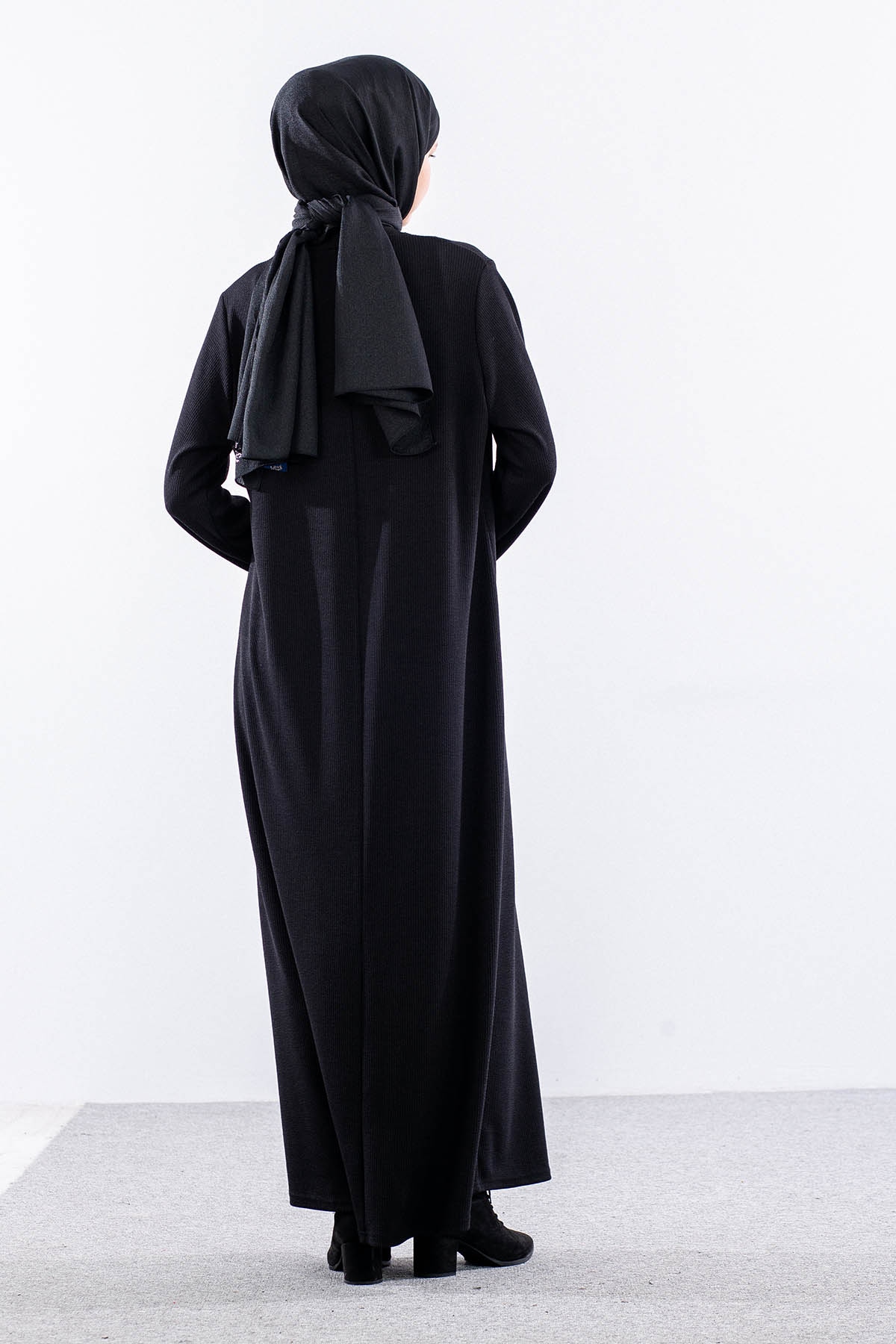 8191 Elbise 3-4-5-6 Triko Kumas - Siyah - 6