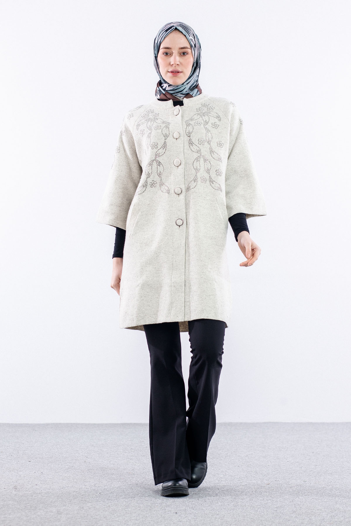 8203.01 örme Ceket L-2xl - Ekru - 1