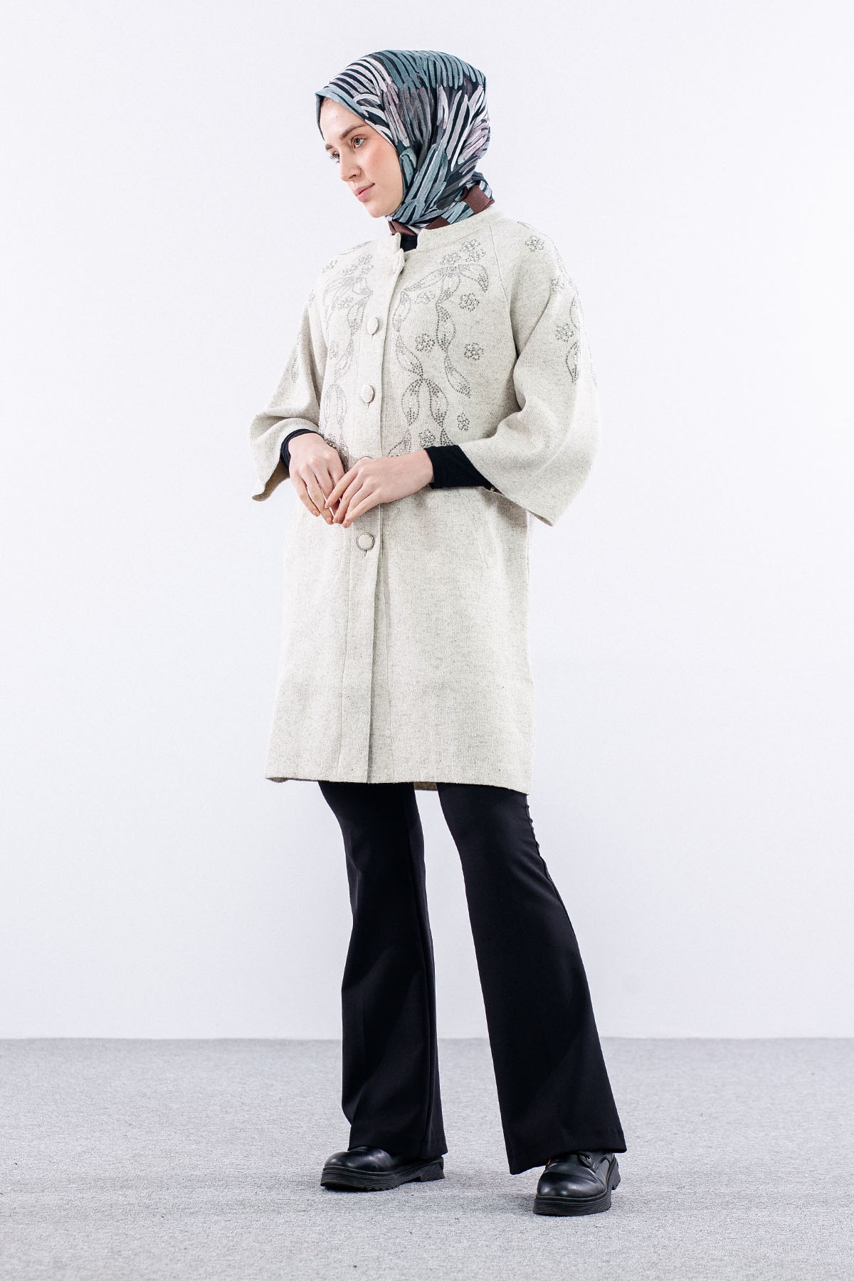 8203.01 örme Ceket L-2xl - Ekru - 3