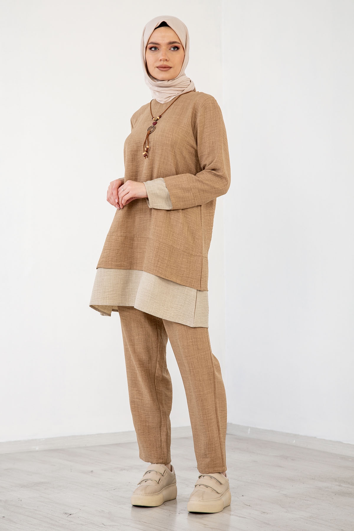 8213 Takim 44-50 - Bej - 2