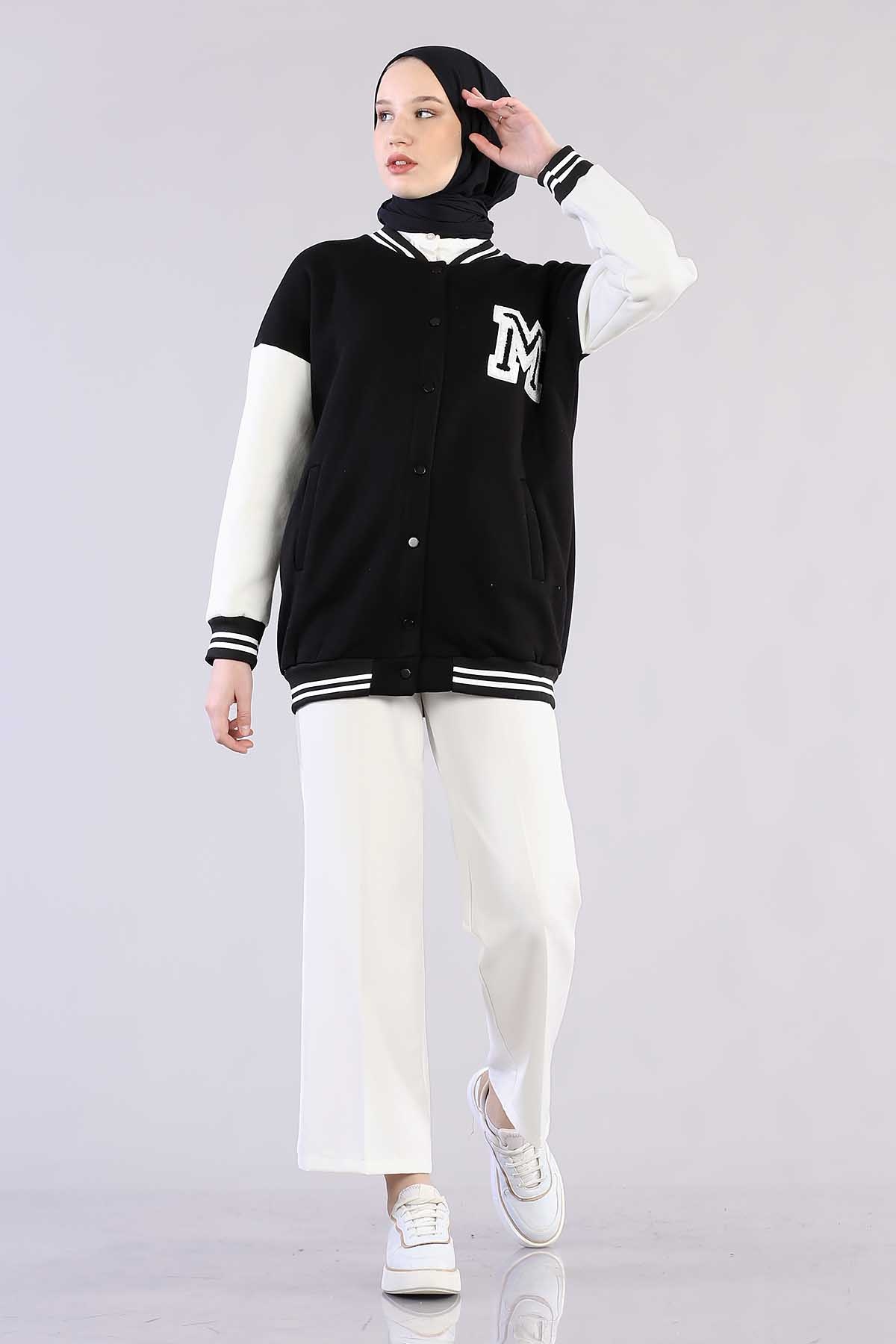 8234 Kolaj Tunik Tek - Siyah - 2