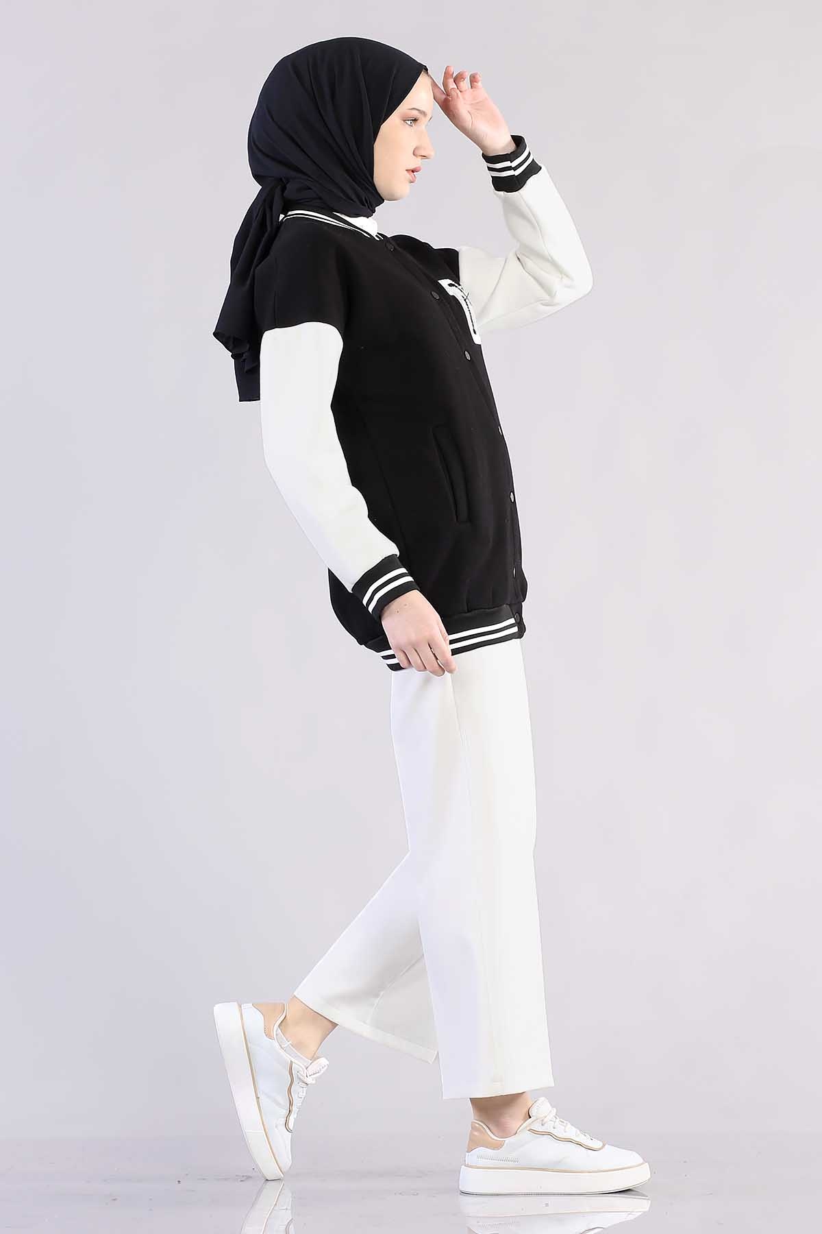 8234 Kolaj Tunik Tek - Siyah - 4