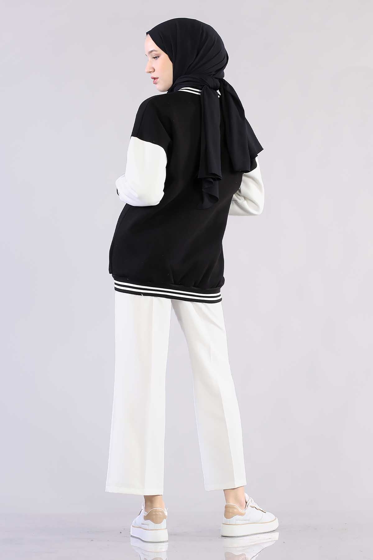 8234 Kolaj Tunik Tek - Siyah - 5