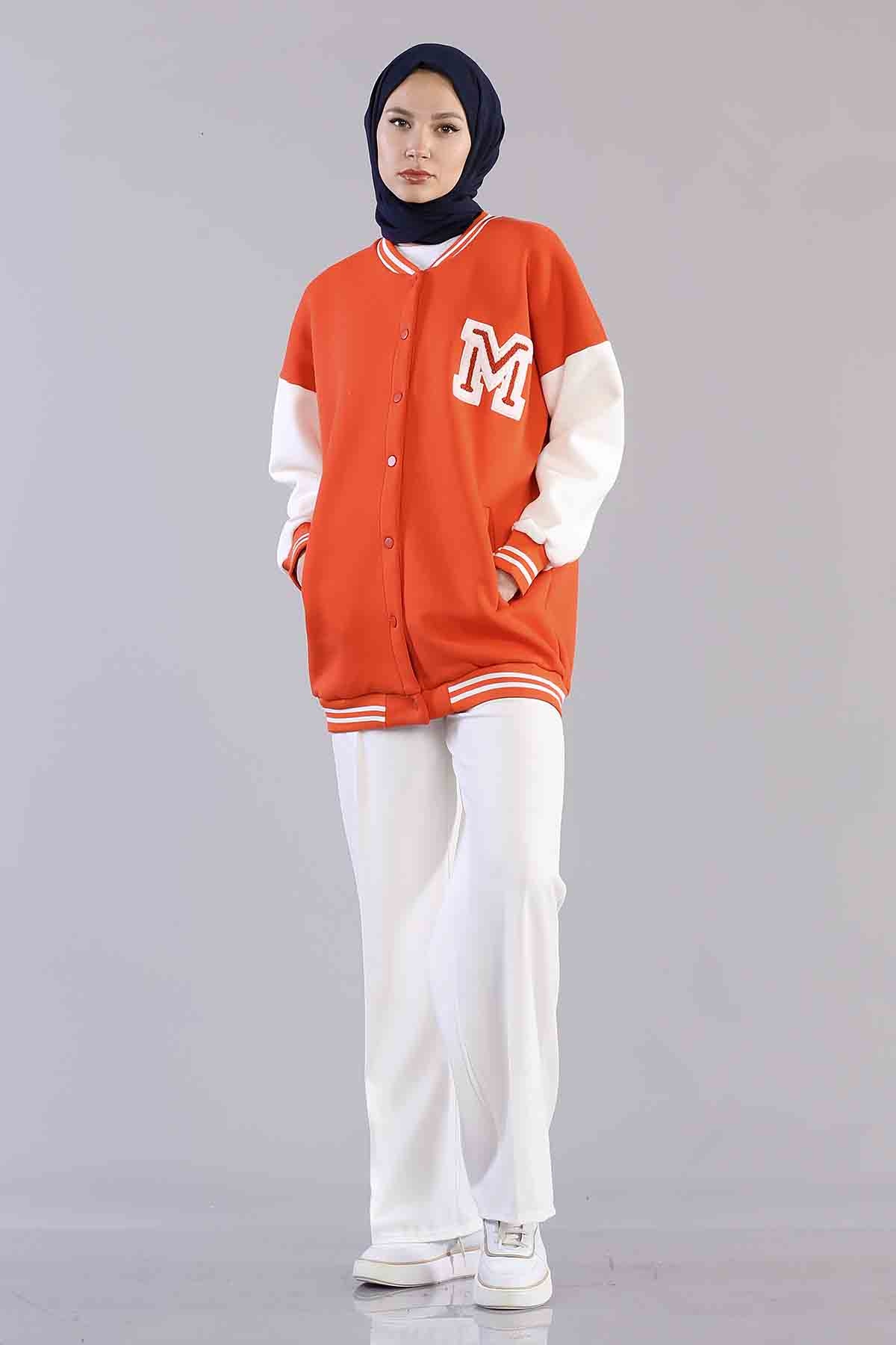 8234 Kolaj Tunik Tek - Turuncu - 2