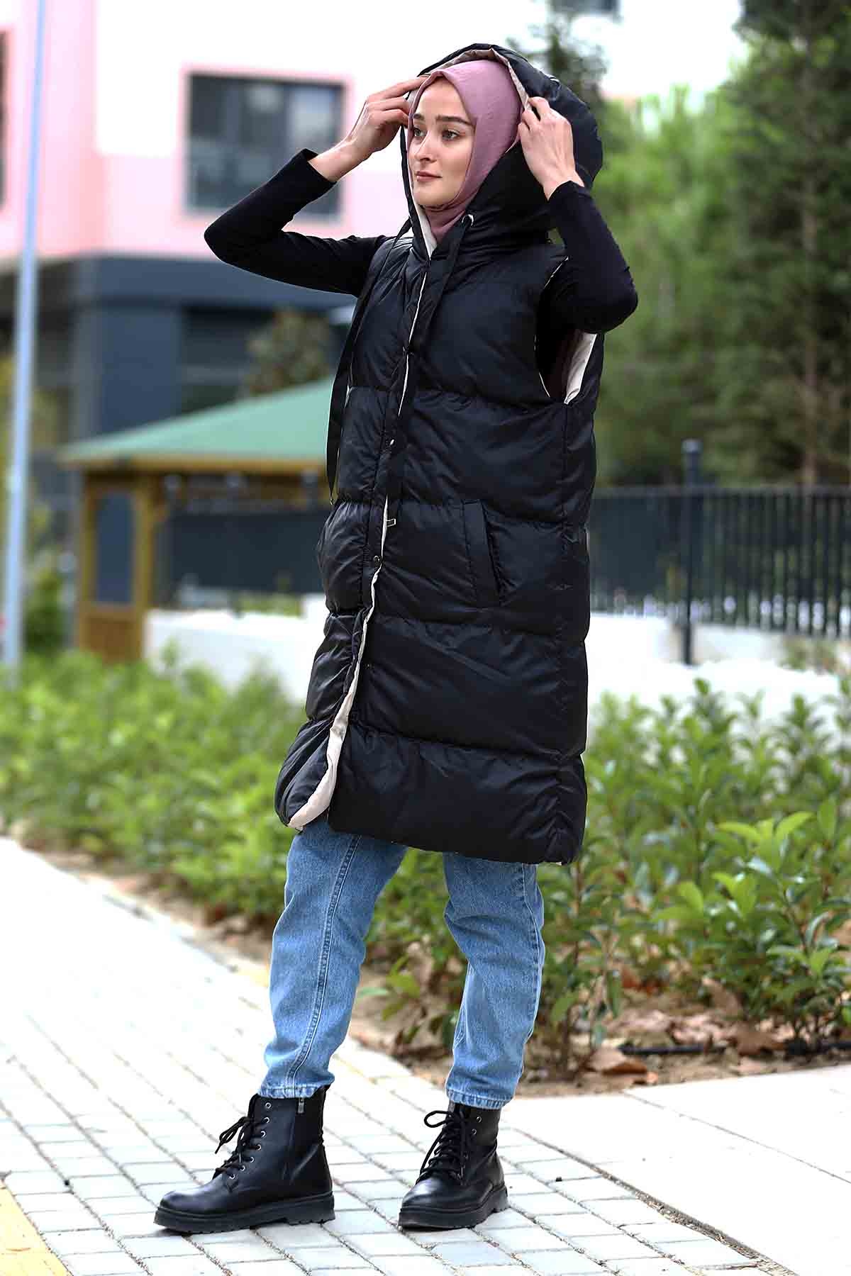 Çift Taraflı Yelek Siyah - 4