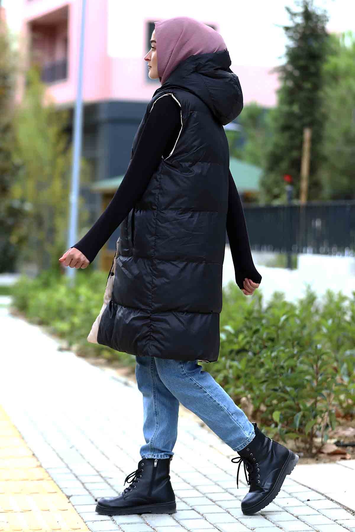 Çift Taraflı Yelek Siyah - 6