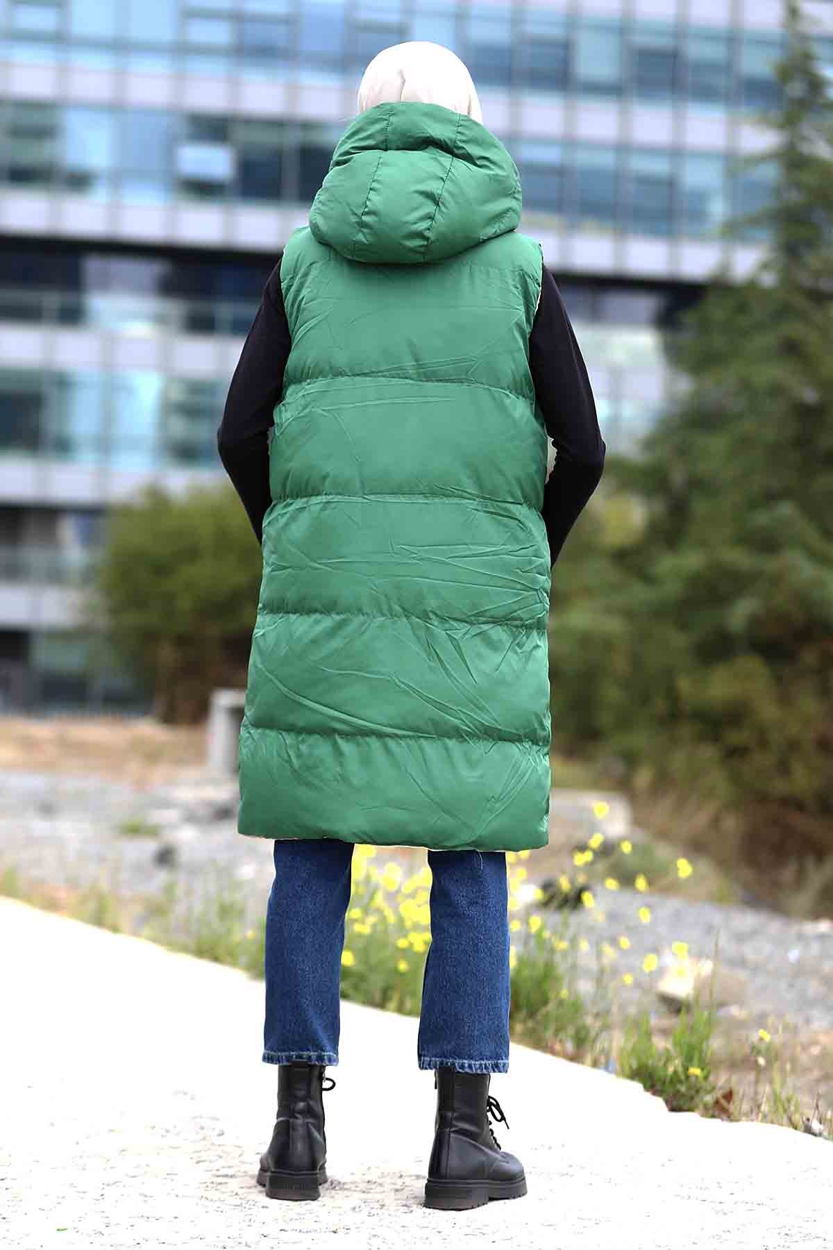 Çift Taraflı Yelek Yeşil - 4