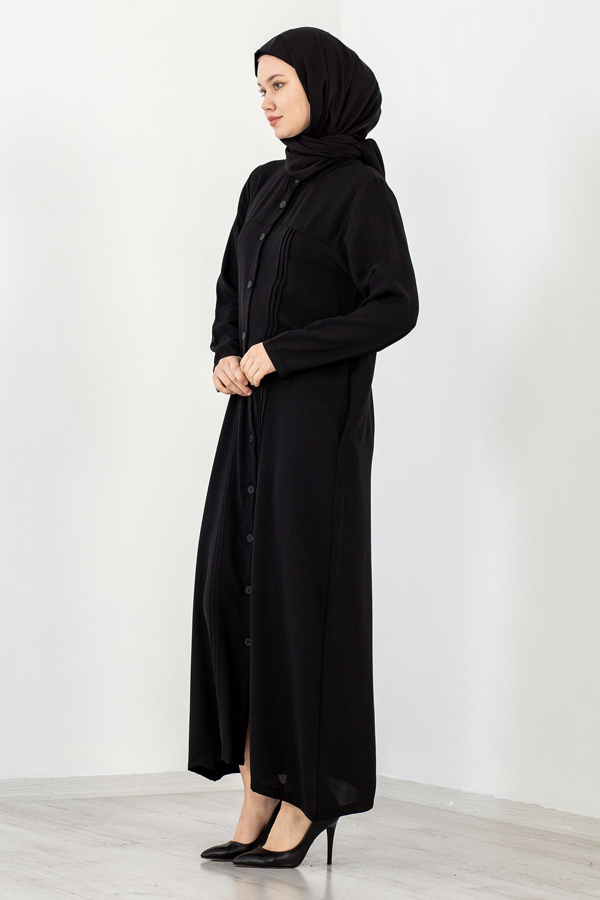 8248 Elbise 44-52 - Siyah - 2