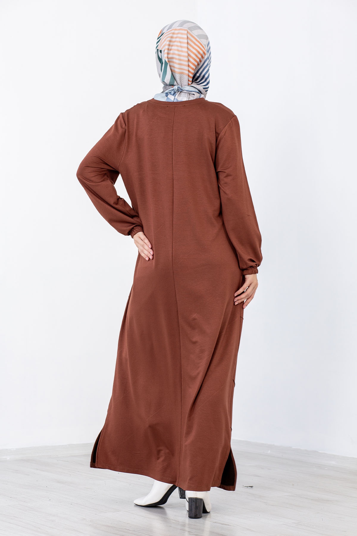 8290 Elbise 44-52 çima - Kahve - 3