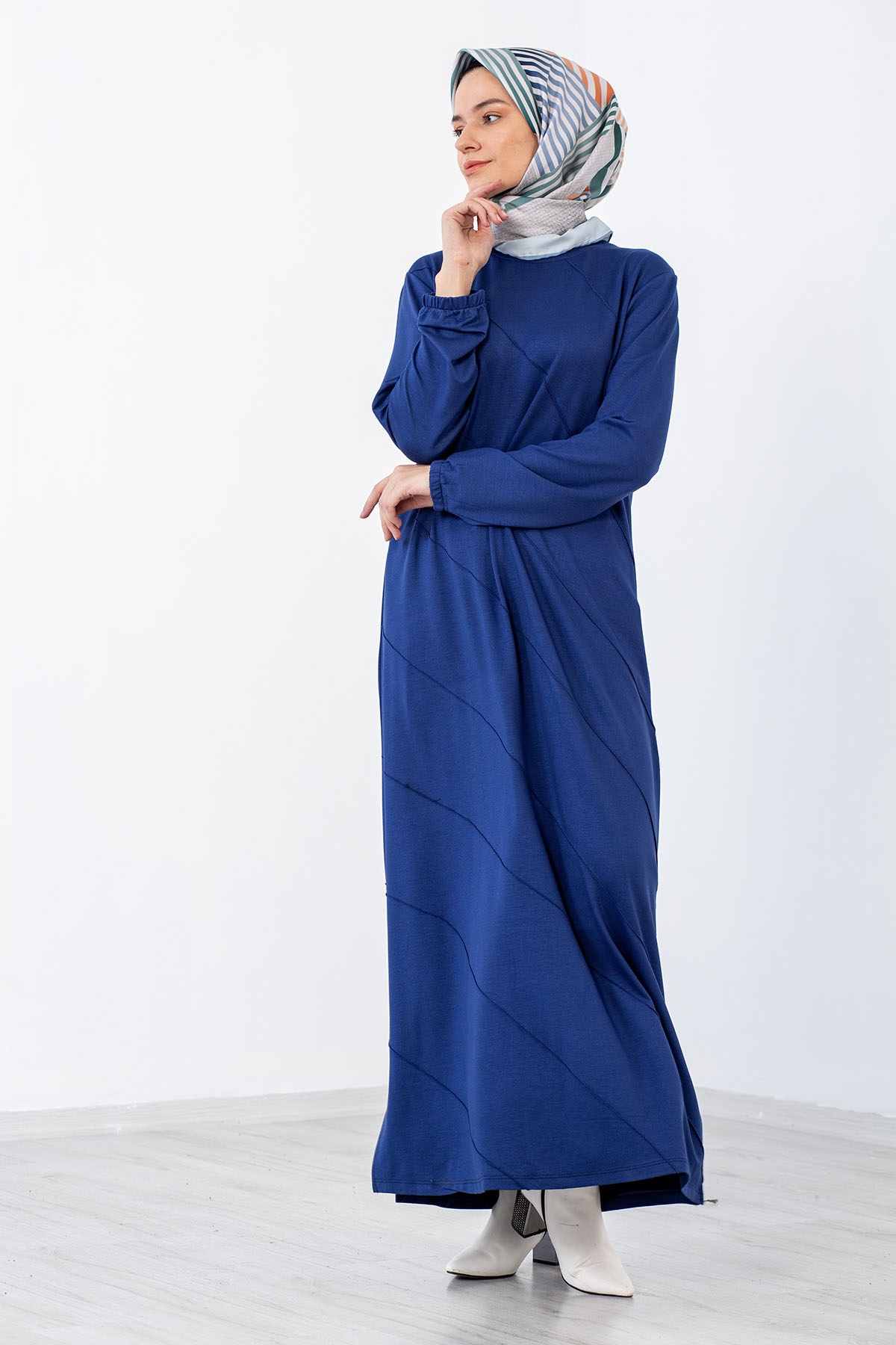 8290 Elbise 44-52 çima - Sax - 4