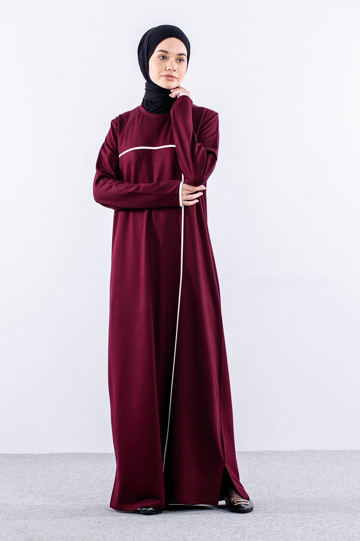8307 Spor Elbise 44-52 - Bordo - 3