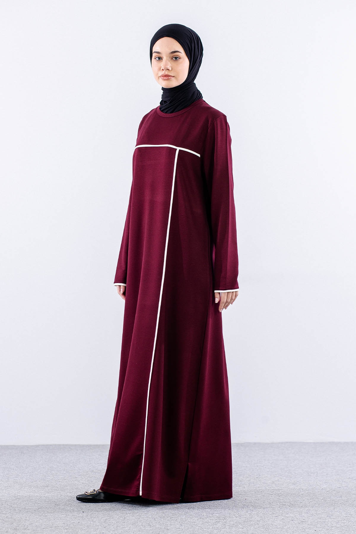 8307 Spor Elbise 44-52 - Bordo - 4