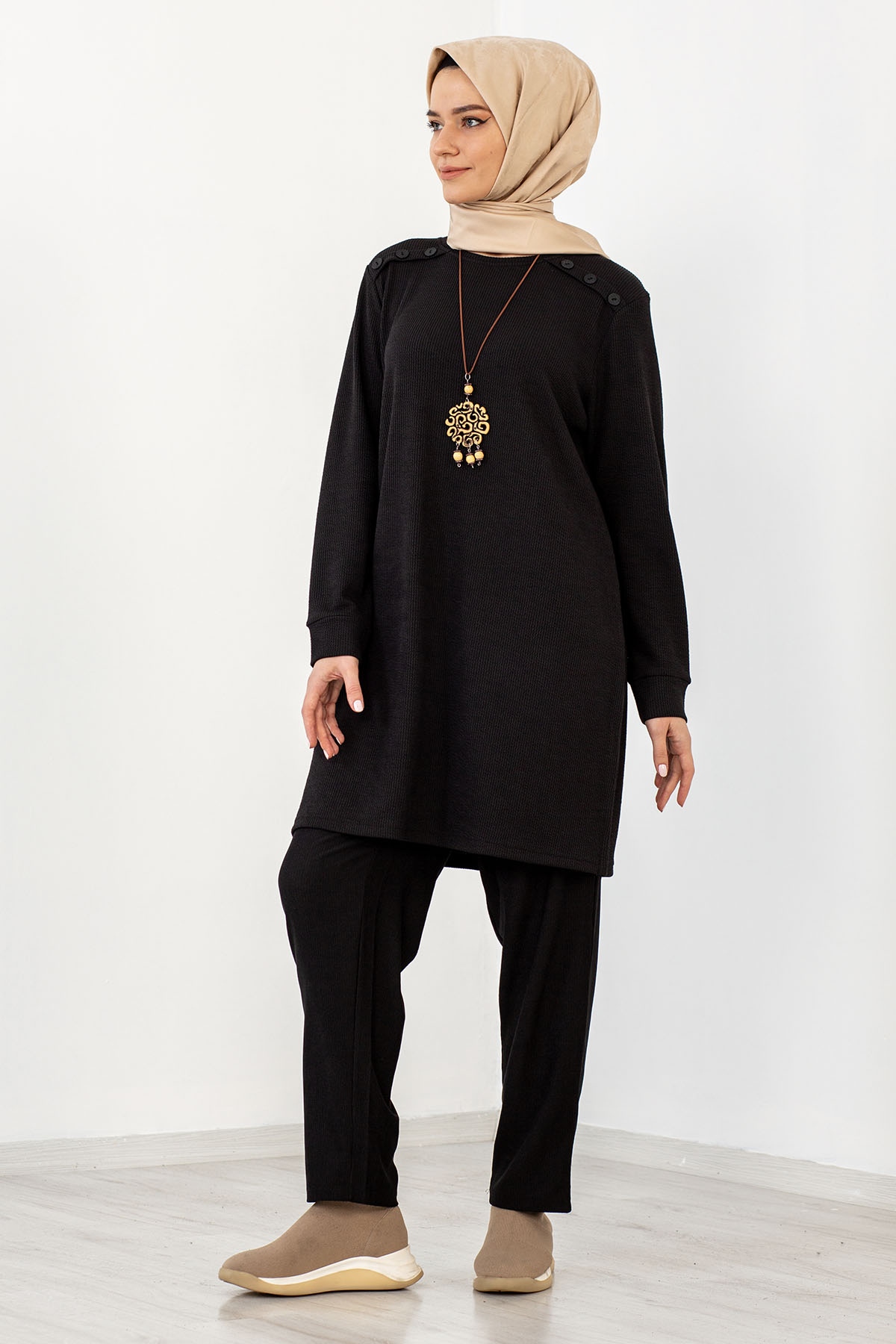 8313 Takim 44-5 Omuz Düğme - Siyah - 2