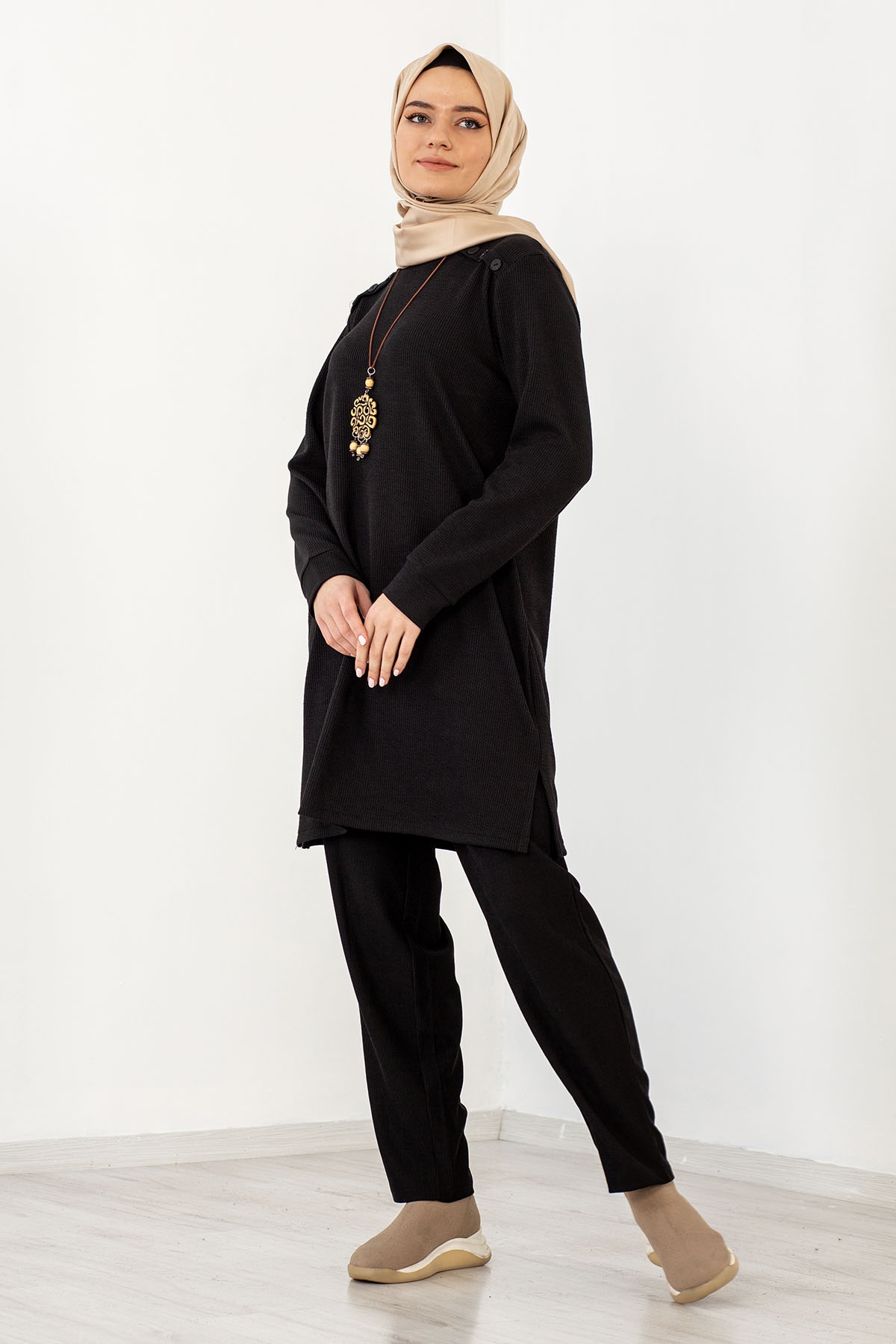 8313 Takim 44-5 Omuz Düğme - Siyah - 3