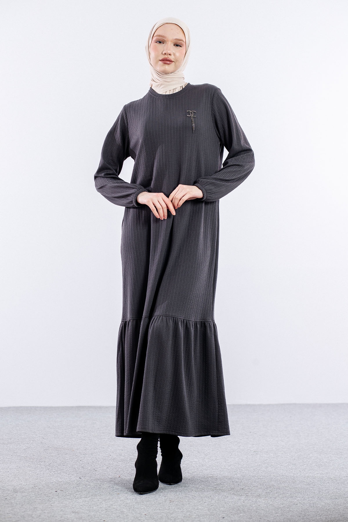 8339 Elbise 3-4-5-6 - Gri - 1