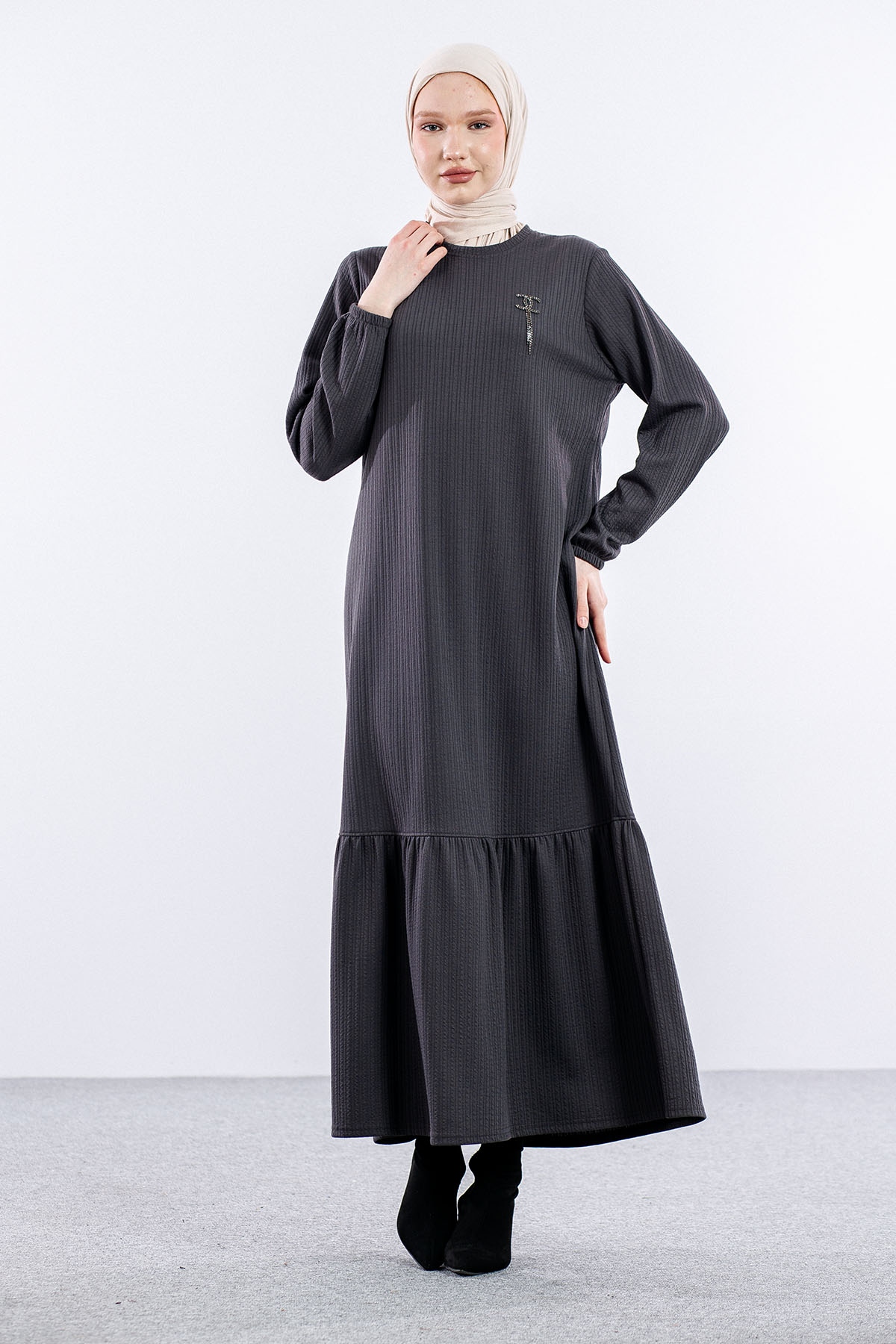 8339 Elbise 3-4-5-6 - Gri - 2