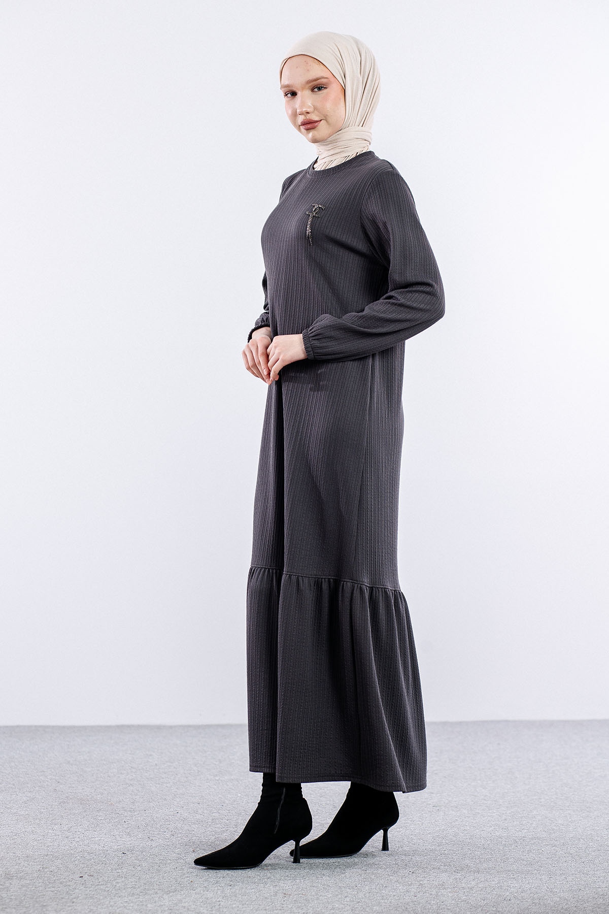 8339 Elbise 3-4-5-6 - Gri - 3