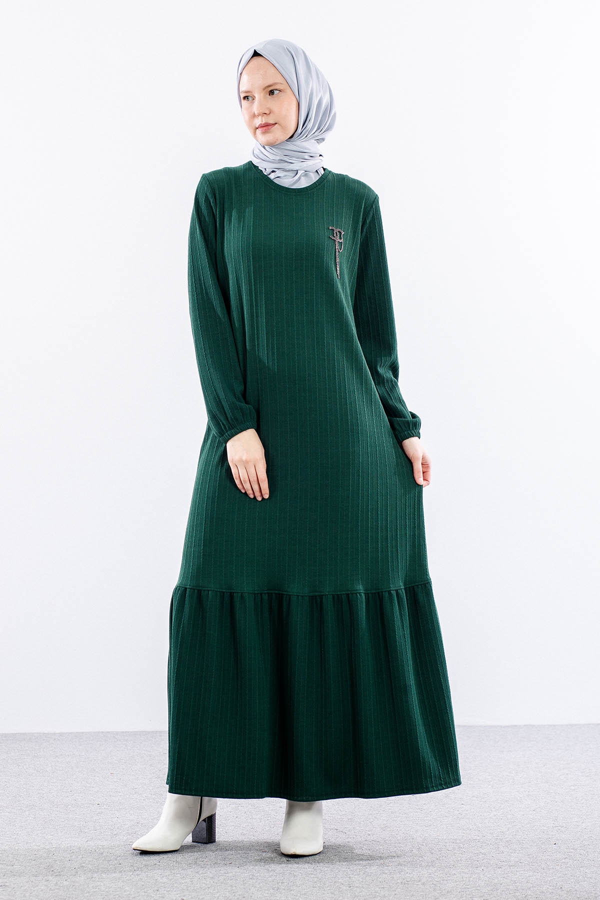 8339 Elbise 3-4-5-6 - Haki - - 3