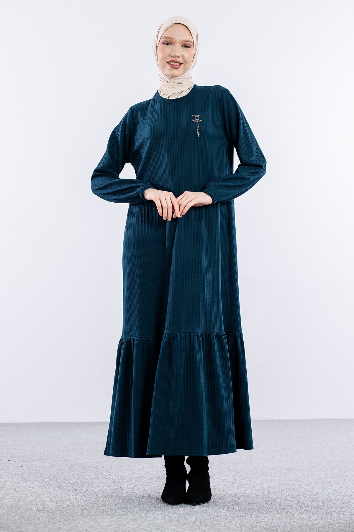 8339 Elbise 3-4-5-6 - Petrol - 1