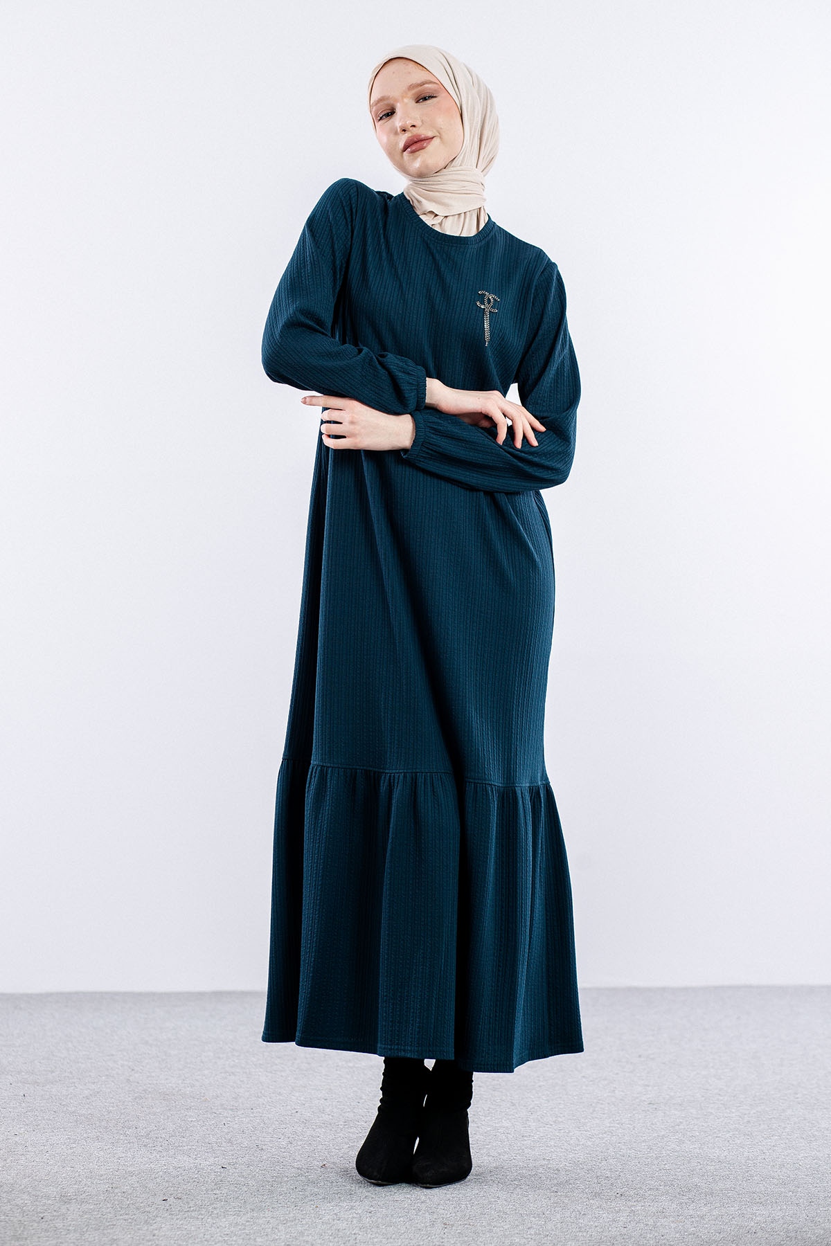 8339 Elbise 3-4-5-6 - Petrol - 2