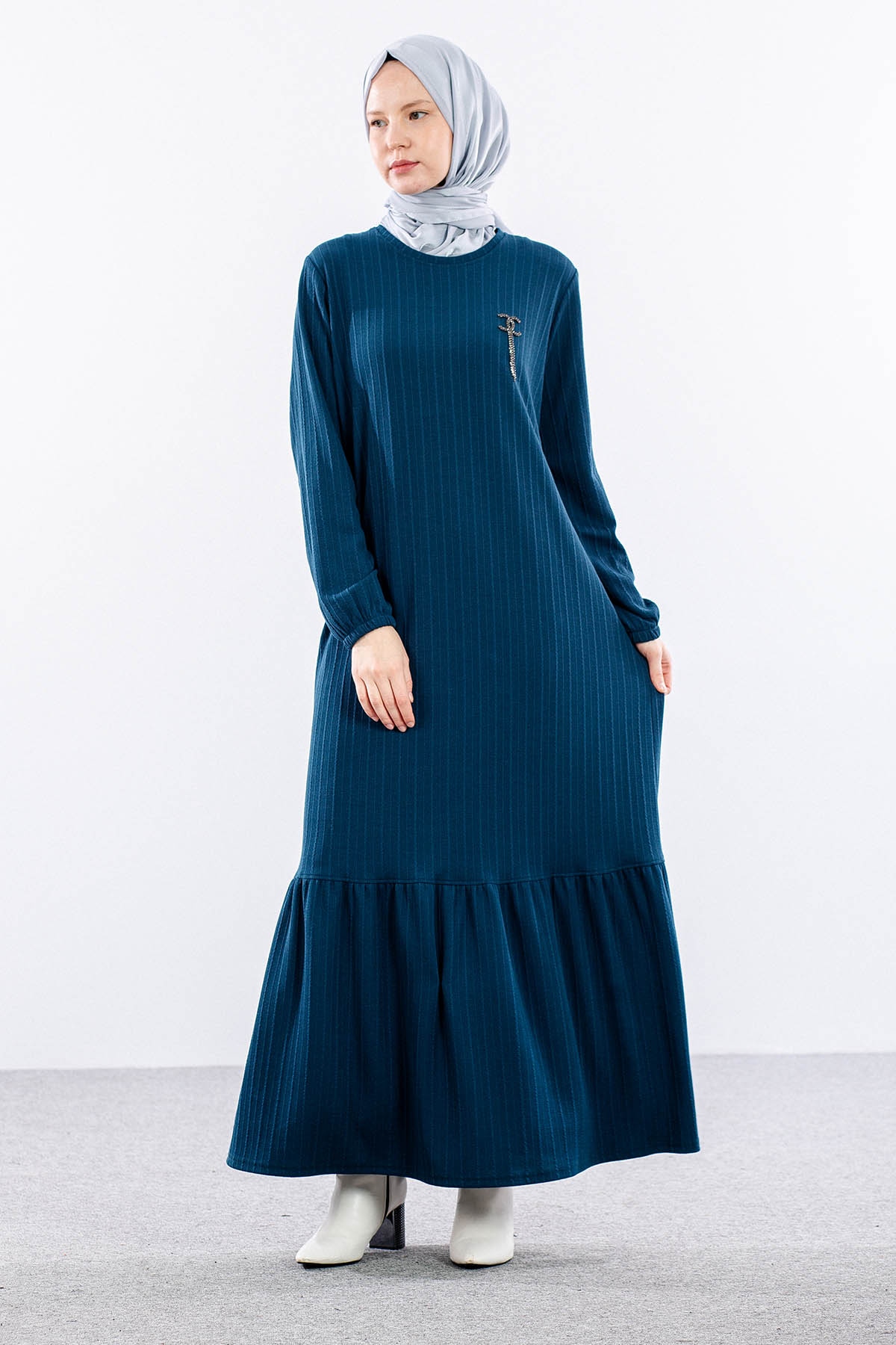 8339 Elbise 3-4-5-6 - Petrol - - 1