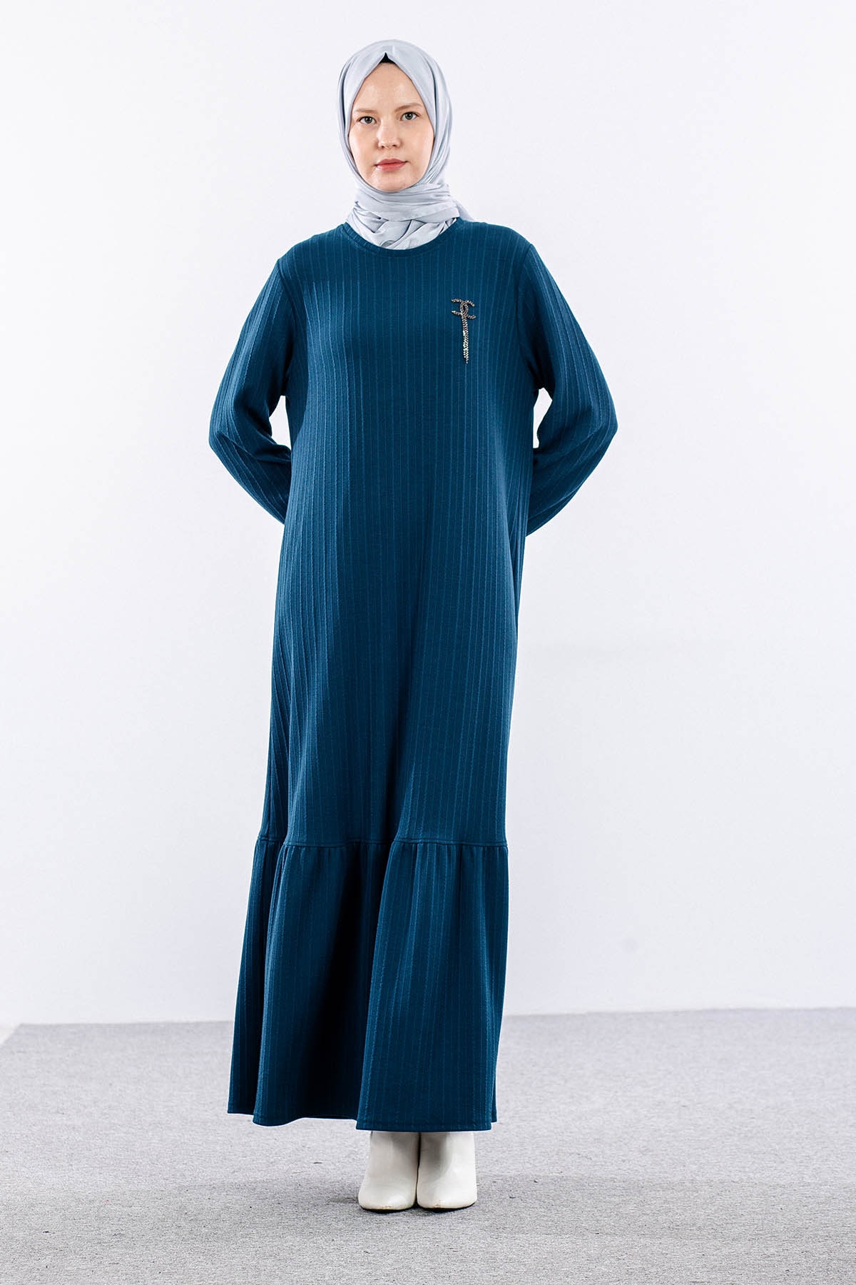 8339 Elbise 3-4-5-6 - Petrol - - 2