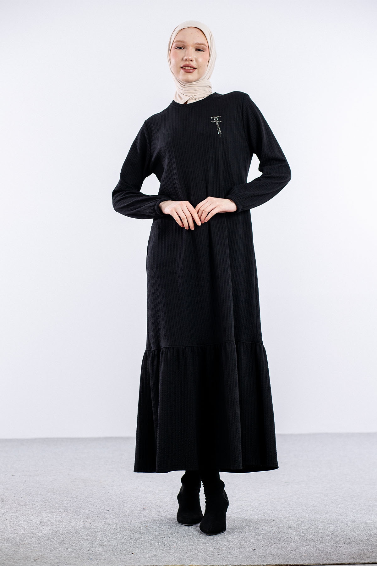 8339 Elbise 3-4-5-6 - Siyah - 1