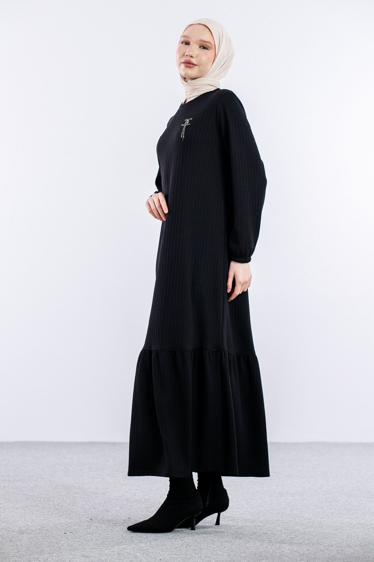 8339 Elbise 3-4-5-6 - Siyah - 3