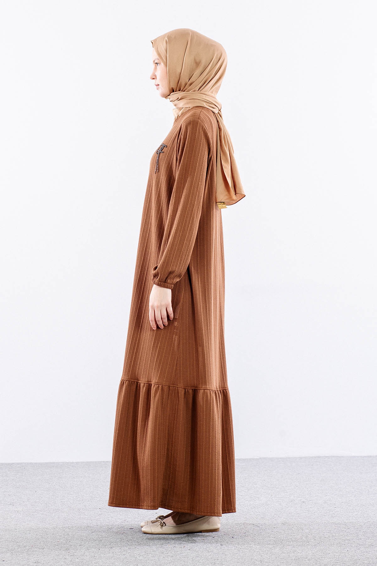 8339 Elbise 3-4-5-6 - Taba - 4