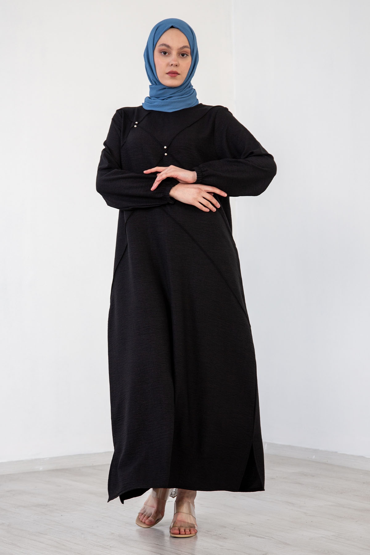 8352 Elbise 44-54 Zmb - Siyah - 1