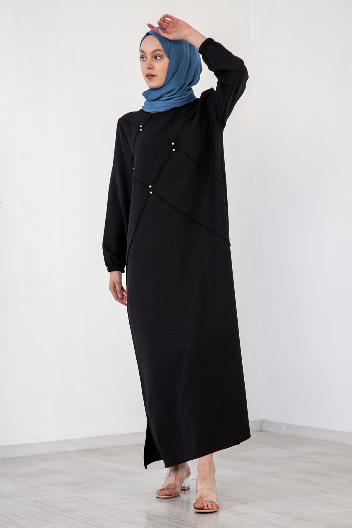 8352 Elbise 44-54 Zmb - Siyah - 3