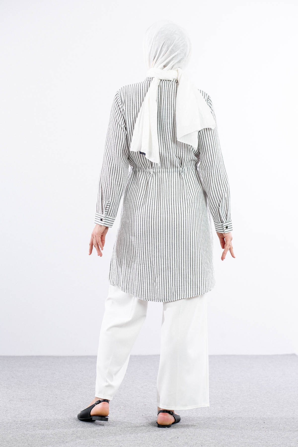 8418 Gömlek 44-52 Czg - Siyah_beyaz - 3