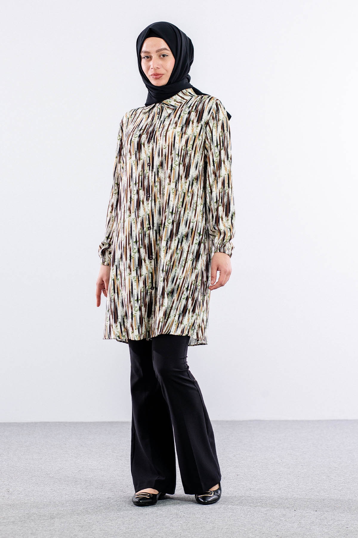 8429 Tunik 44-52 - Kahve_yesil - 1