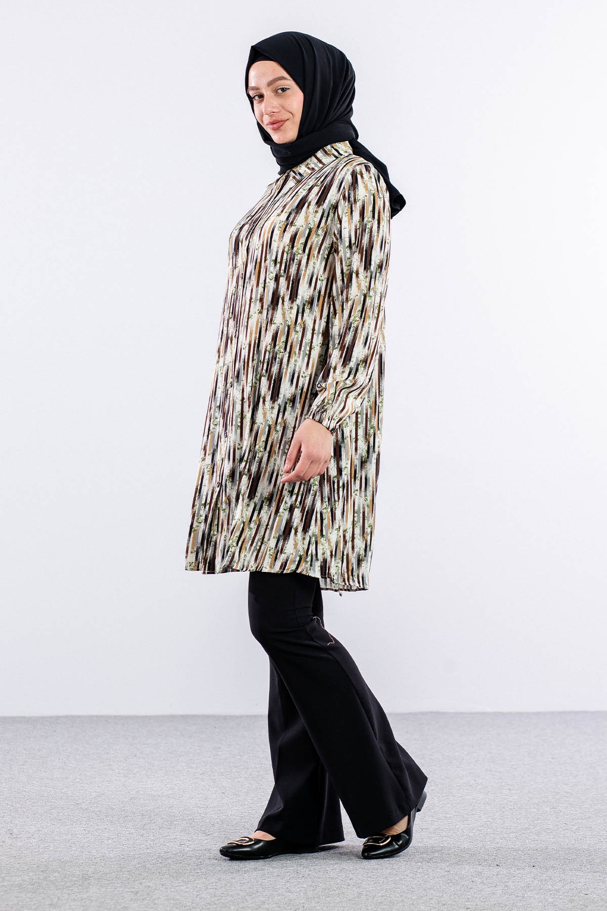 8429 Tunik 44-52 - Kahve_yesil - 2