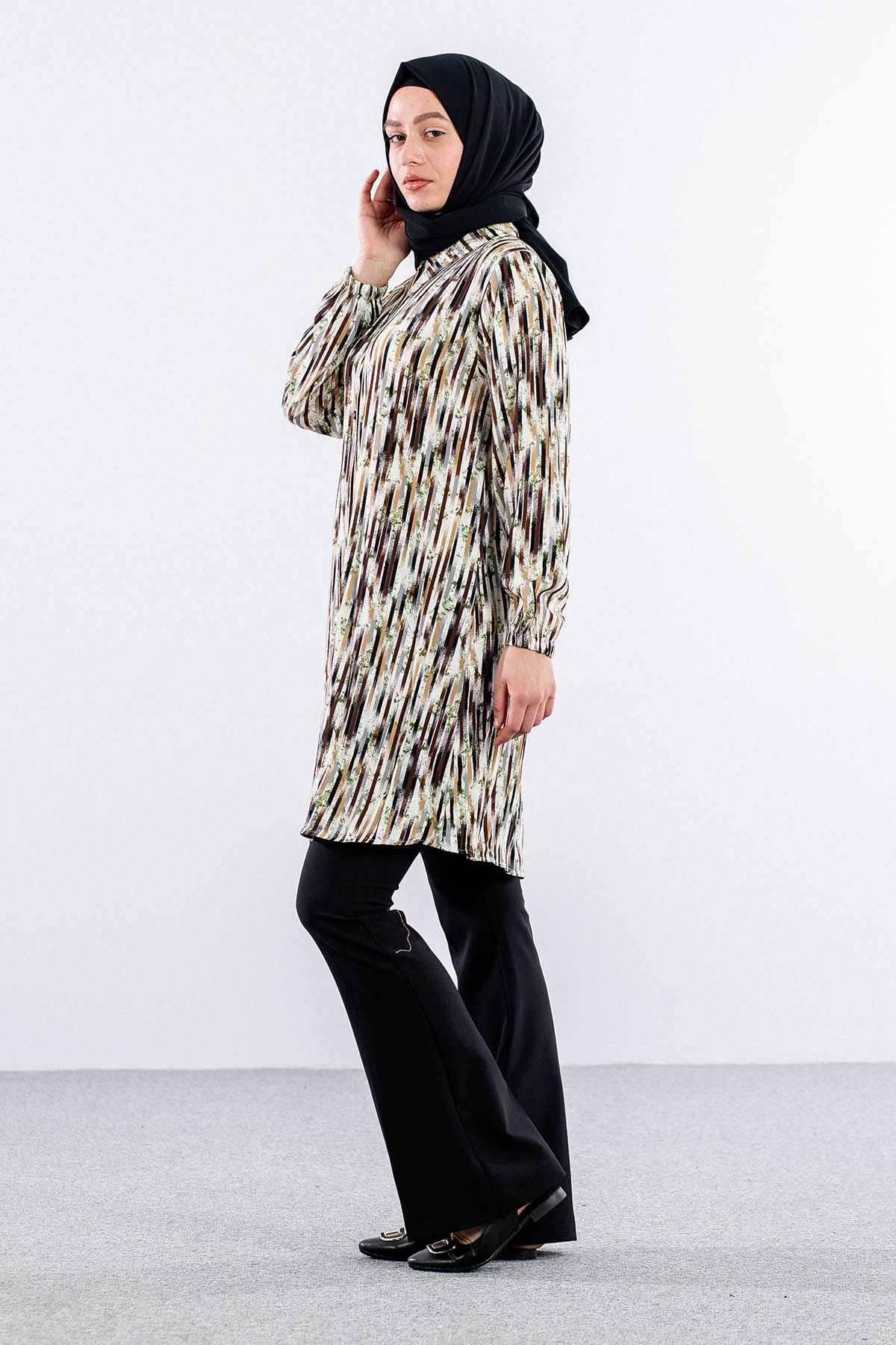 8429 Tunik 44-52 - Kahve_yesil - 3