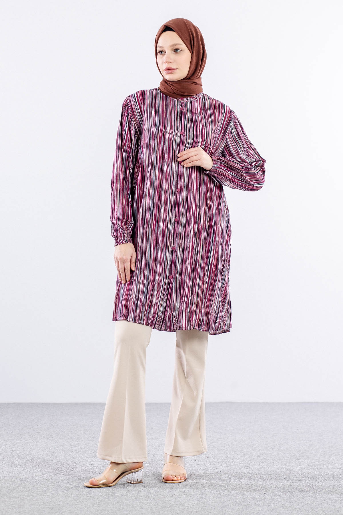 8430 Tunik 44-52 - Bordo - 2