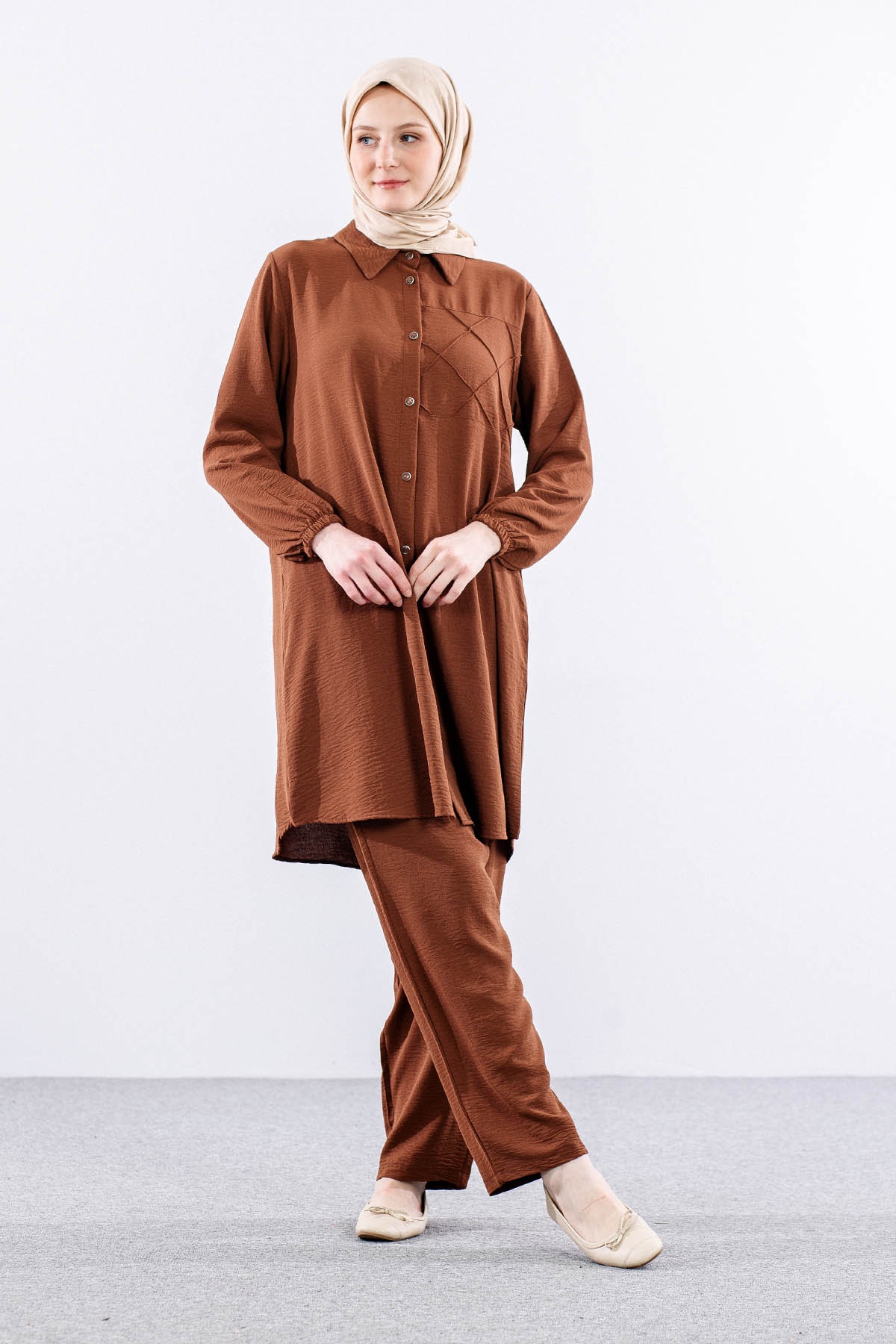 8437 Takim 44-50 Cep - Kahve - 1