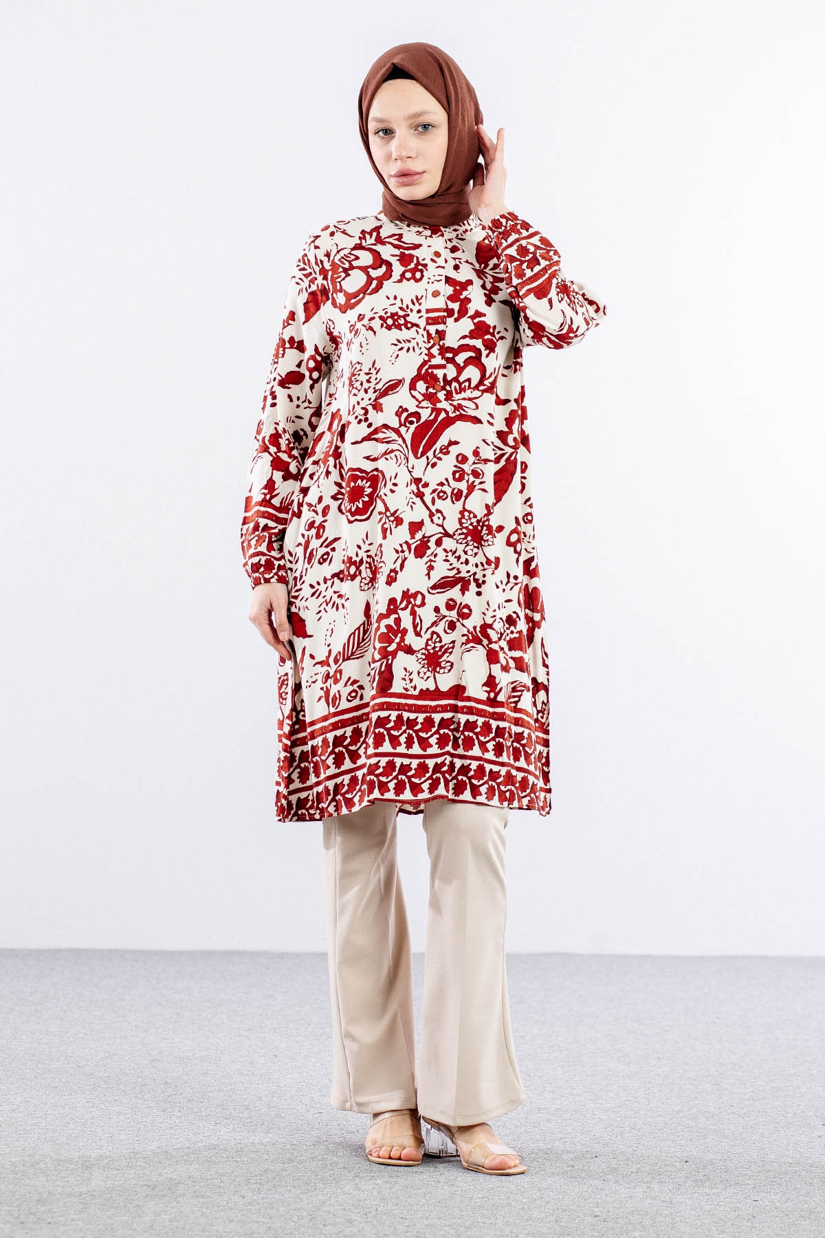 8440 Tunik 44-52 ççk - Bordo - 1