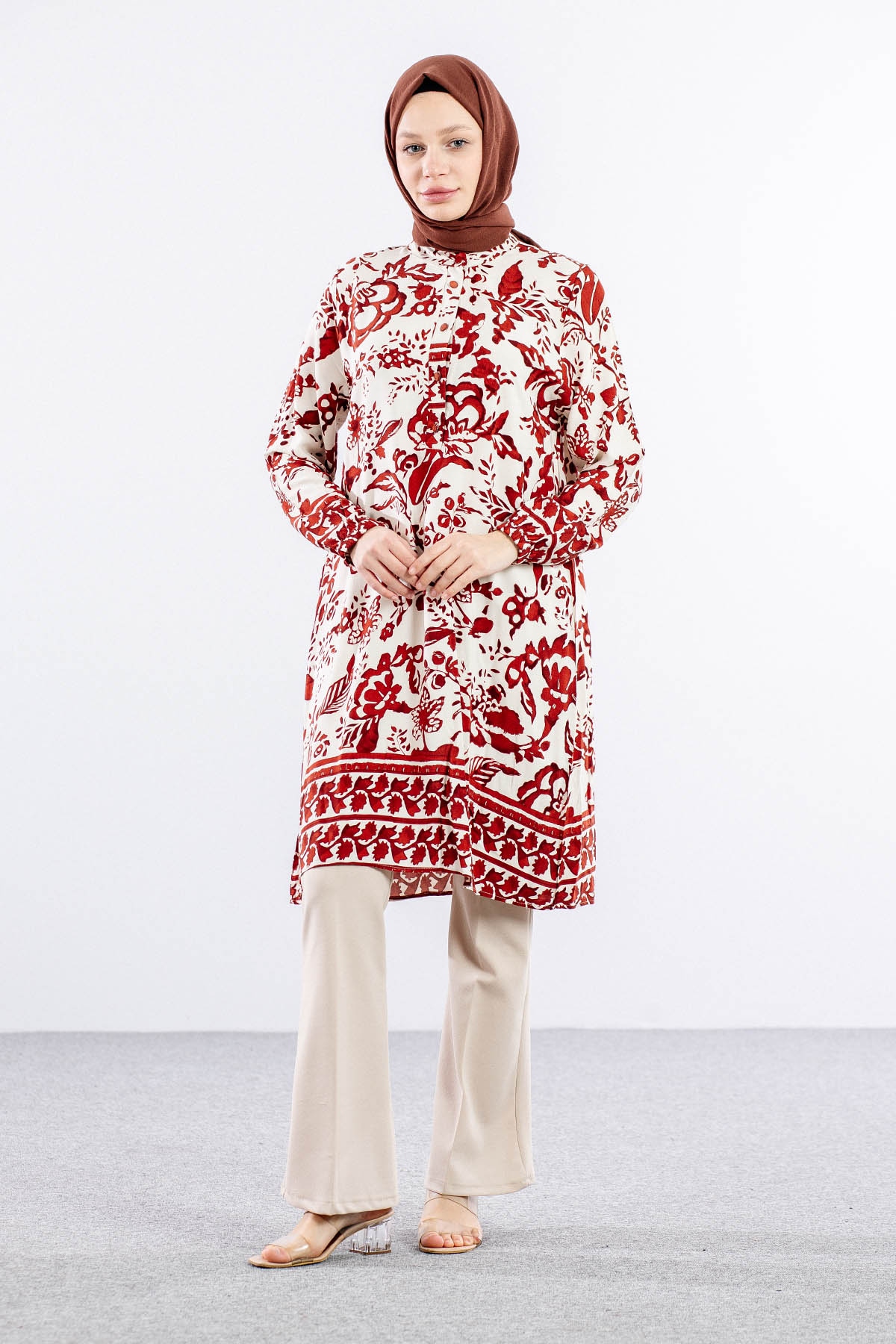 8440 Tunik 44-52 ççk - Bordo - 2