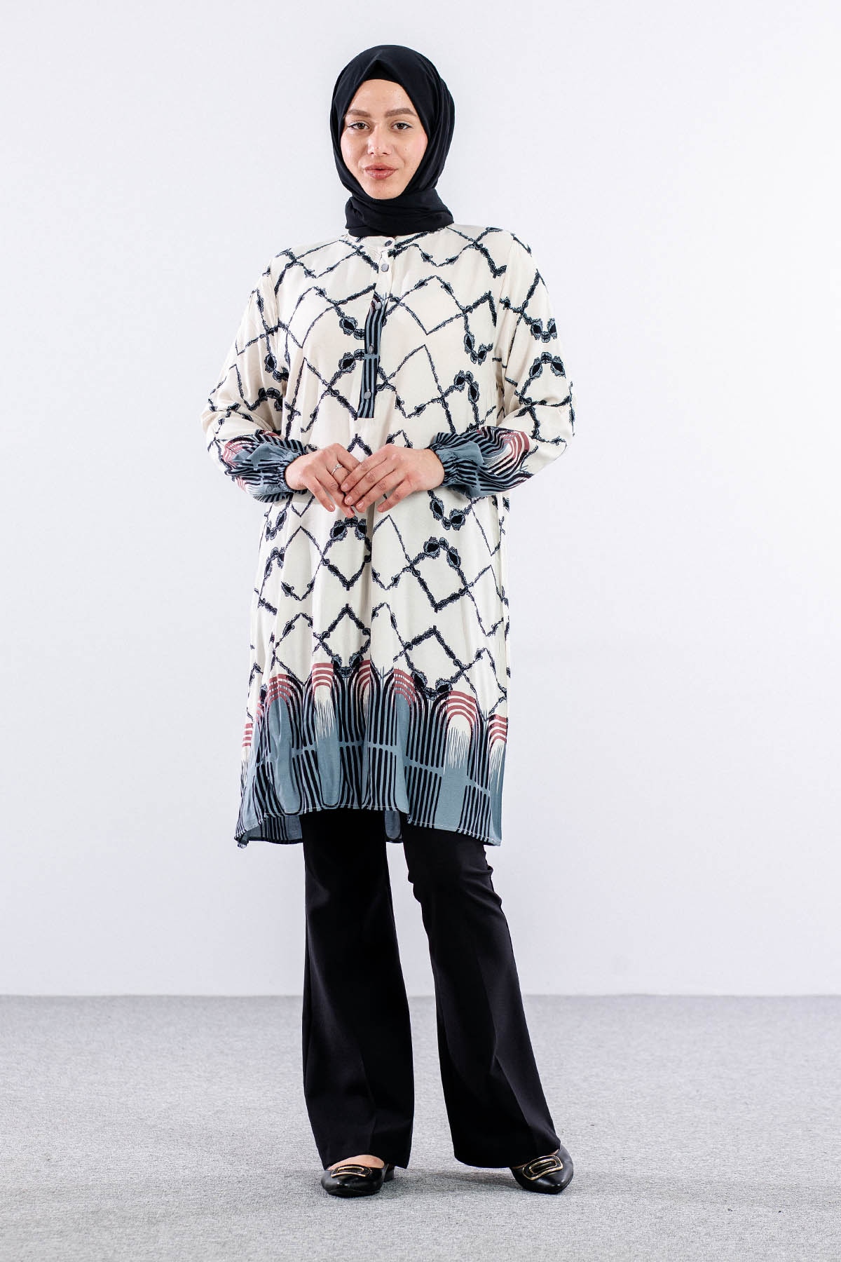 8440 Tunik 44-52 Dsn - Gri - 1