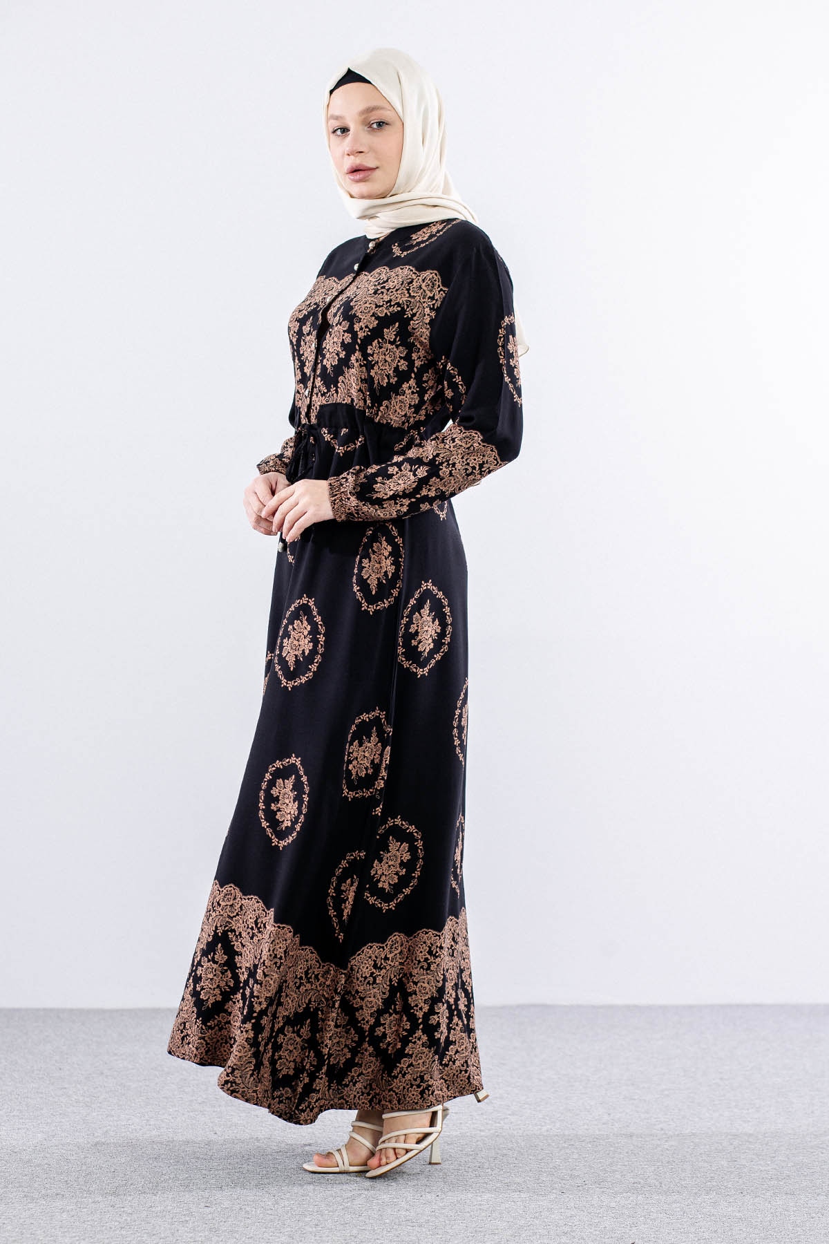 8441 Elbise 44-52 - Siyah - 3