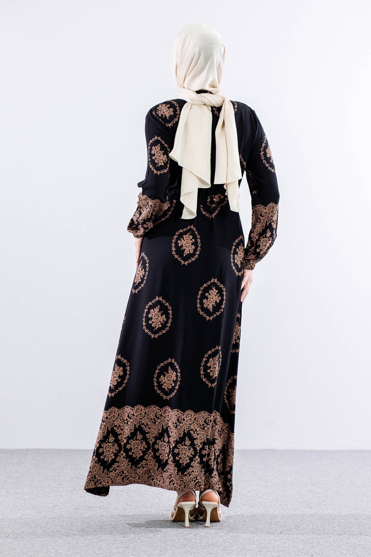 8441 Elbise 44-52 - Siyah - 4