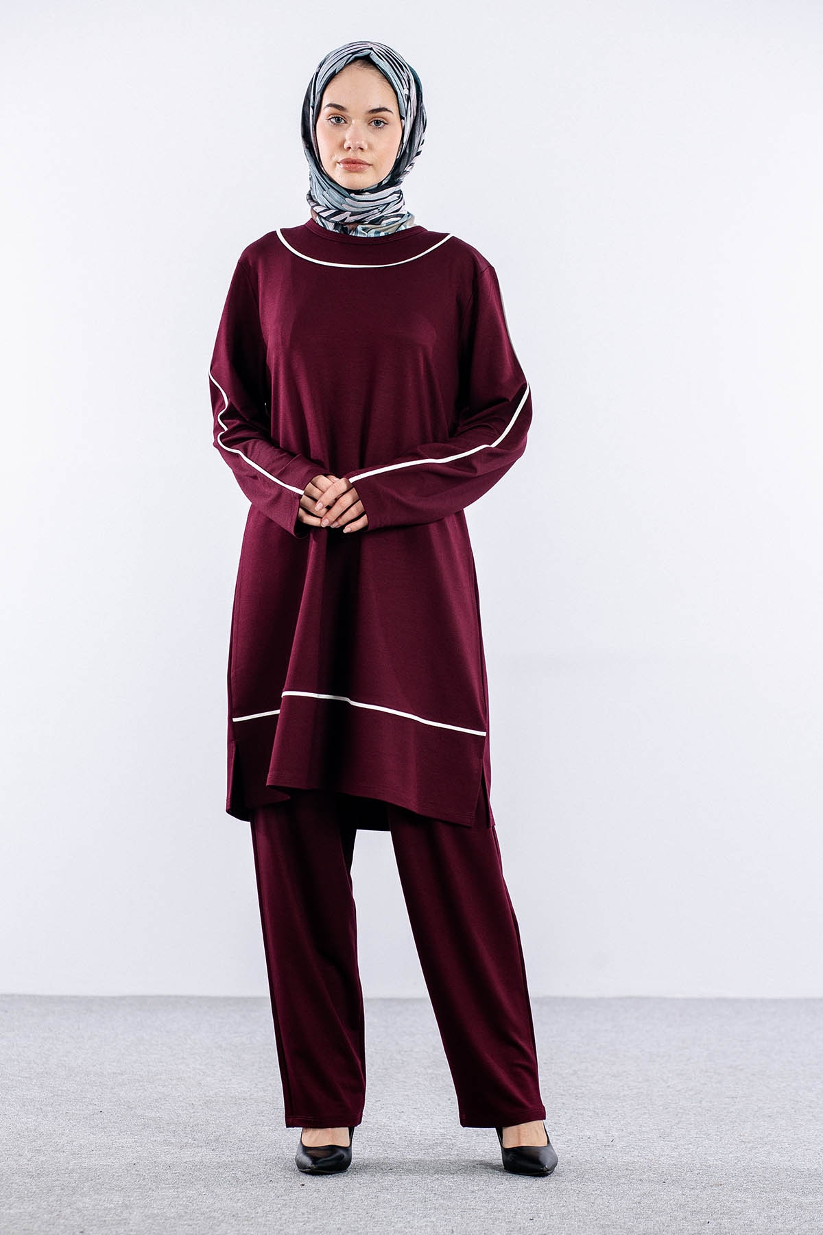 8453 Takim 44-50 Biye - Bordo - 1