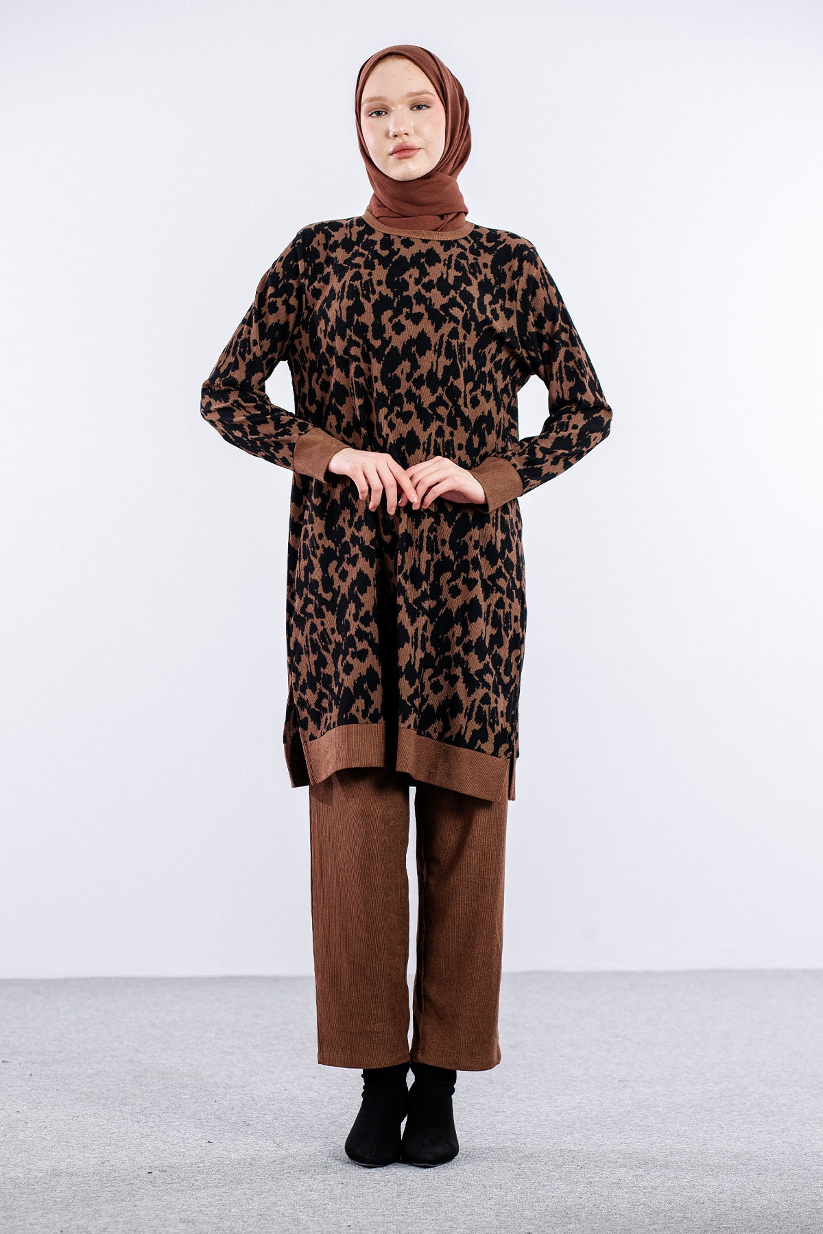 8459 Takim 44-50 Leopar - Kahve_siyah - 1