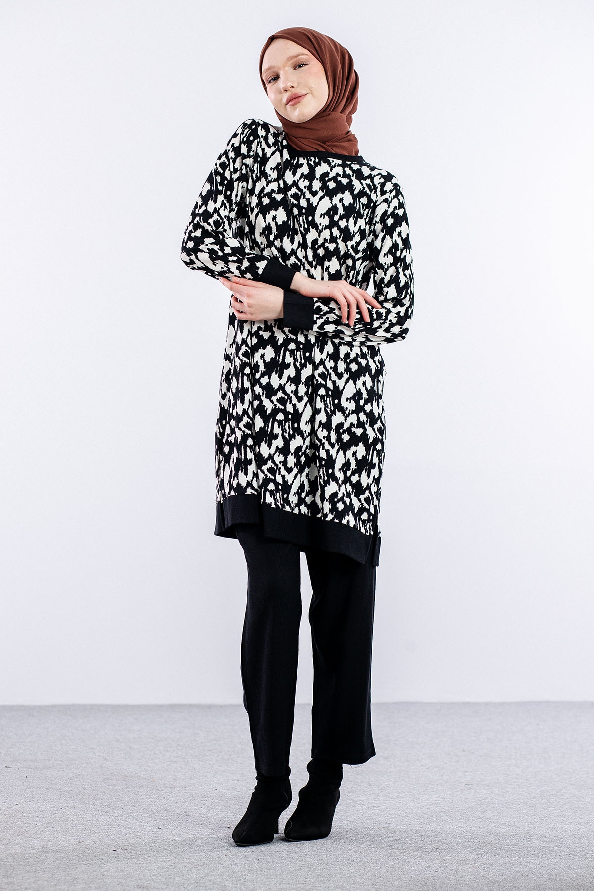 8459 Takim 44-50 Leopar - Siyah_beyaz - 2