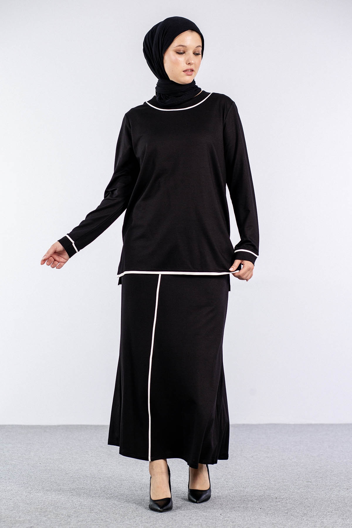 8460 Takim 44-50 Biye - Siyah_beyaz - 1