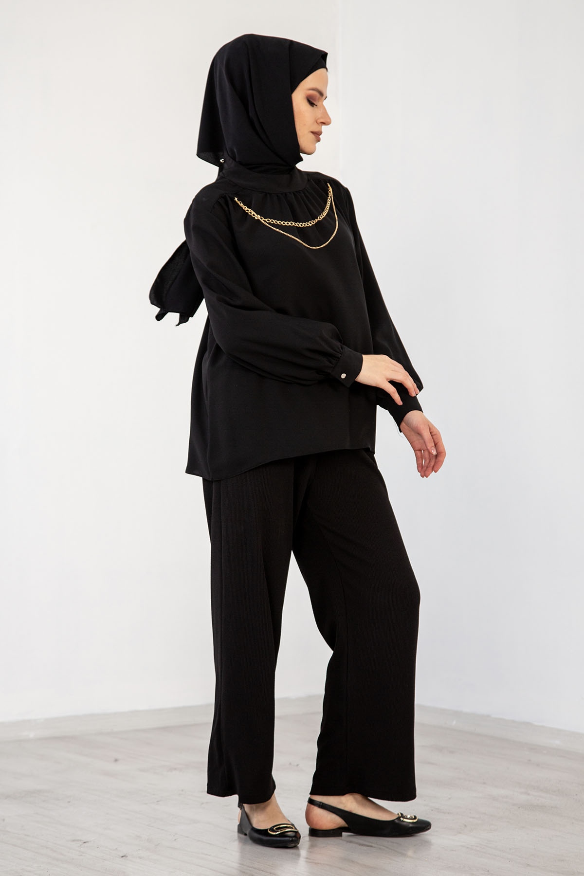 8471 Zincir Gömlek 36-42 - Siyah - 3