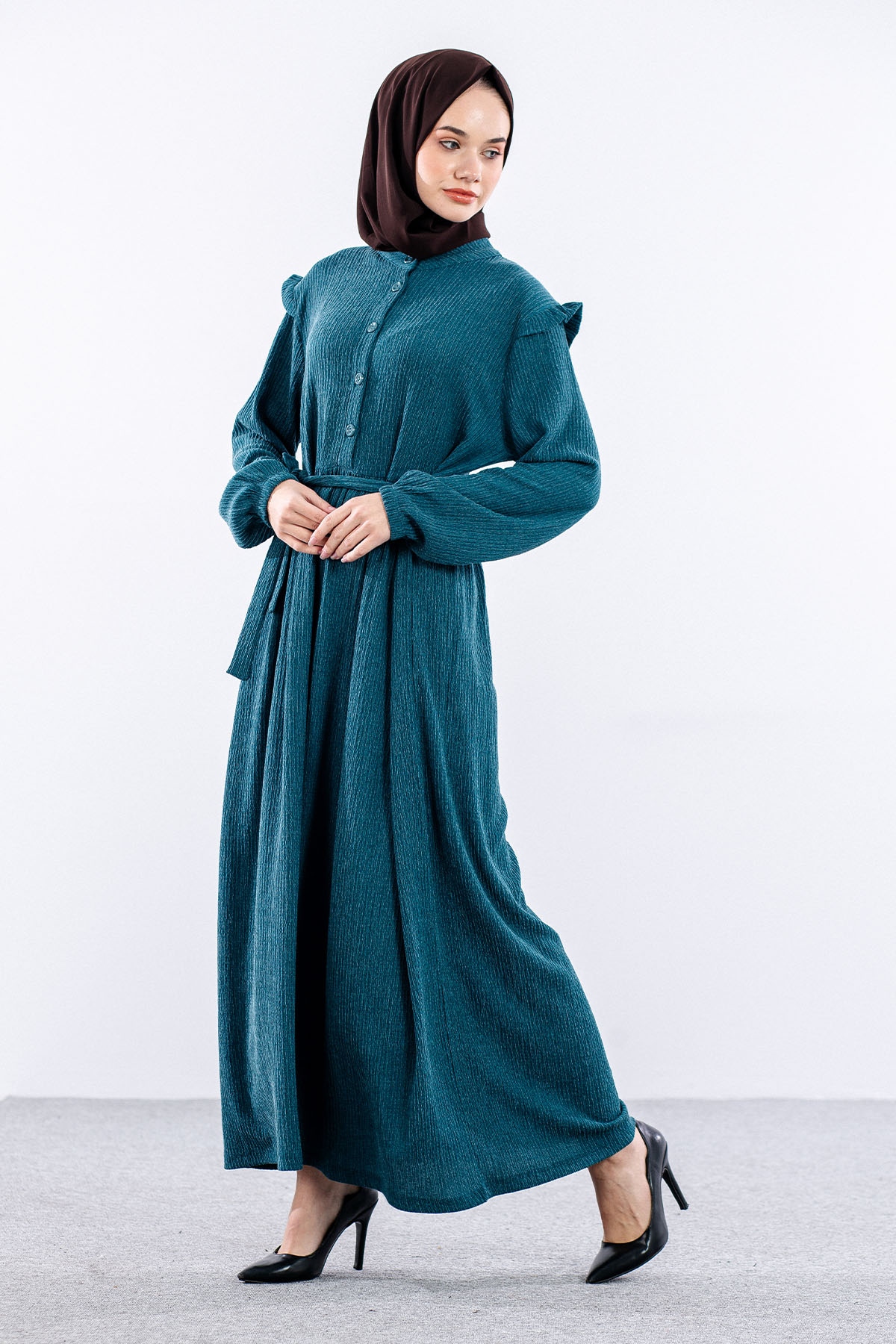 8487 Elbise 44-52 - Petrol - 4