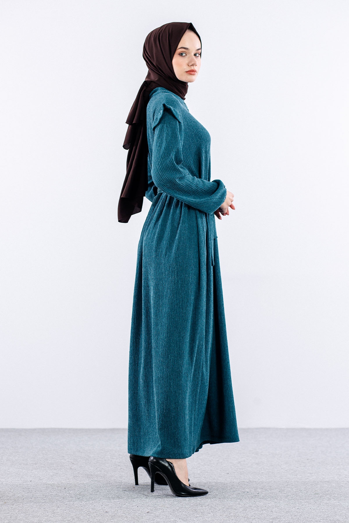 8487 Elbise 44-52 - Petrol - 6